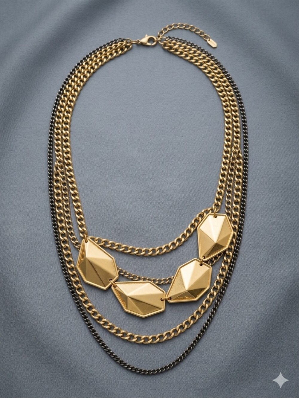 #47 Gold Geometric Statement Necklace - Women Jewelry